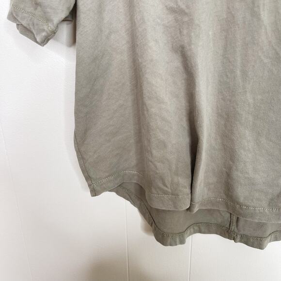 Athleta Boxy Fit Scoop Neck Short Sleeve Tee Sage Green Small Cotton Curved Hem - Picture 4 of 5